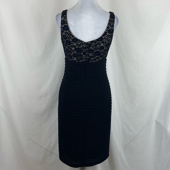 R & M Richards Metallic Black Lace Party Event Occasion Dress NWOT Size 8 - Picture 5 of 14